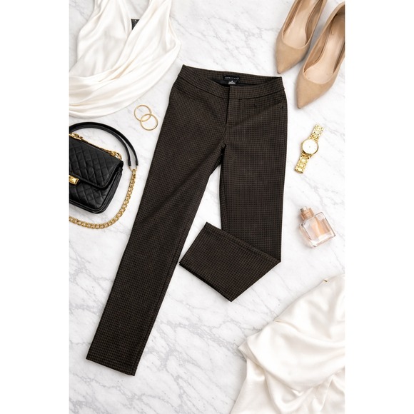 Sanctuary Pants - Sanctuary Womens Brown Black Micro Houndstooth‎ Pull On Leggings Pants Size M